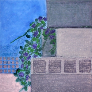 Huile, cire, piments - 40 x40 cm
